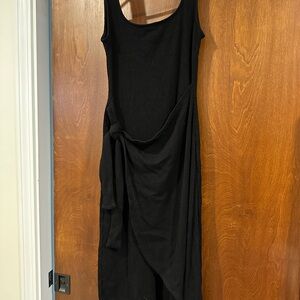 Lulu's Black Sleeveless Tie-Detail Midi Dress